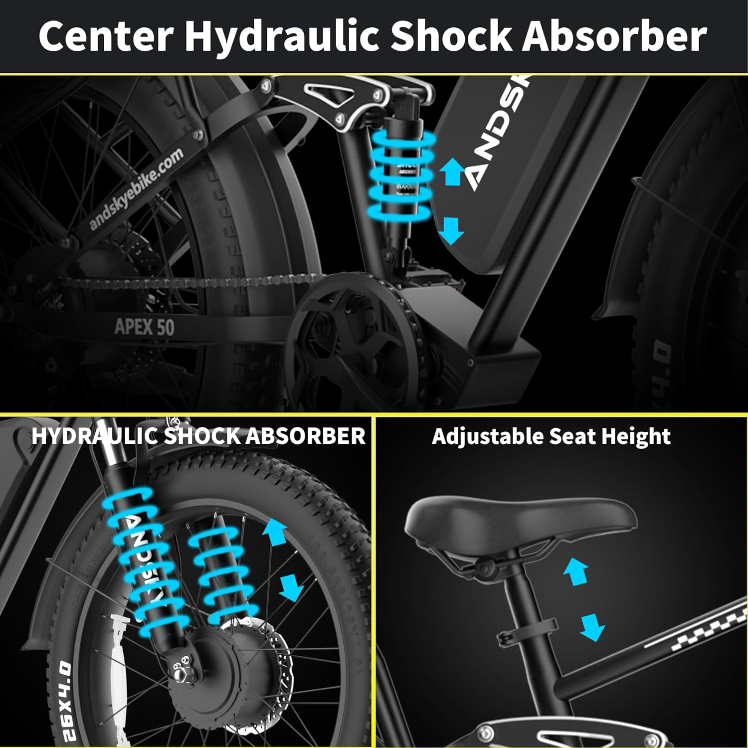 ANDSKY Apex50 AWD 電動自転車。3000Wの - 48V 1500W Rear Hub Motor With Battery のレビューと価格